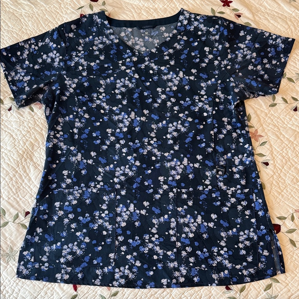 Carhartt Women's Floral Print Blouse - Navy and White